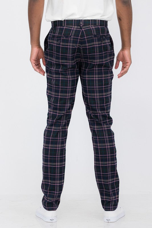 Mens Plaid Trouser Pants