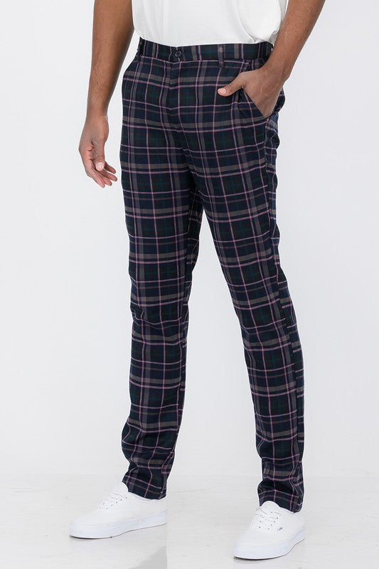 Mens Plaid Trouser Pants