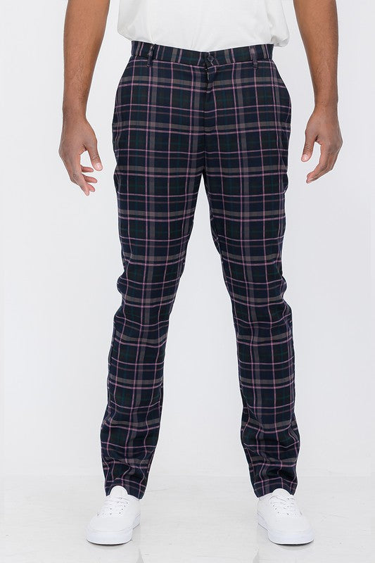 Mens Plaid Trouser Pants