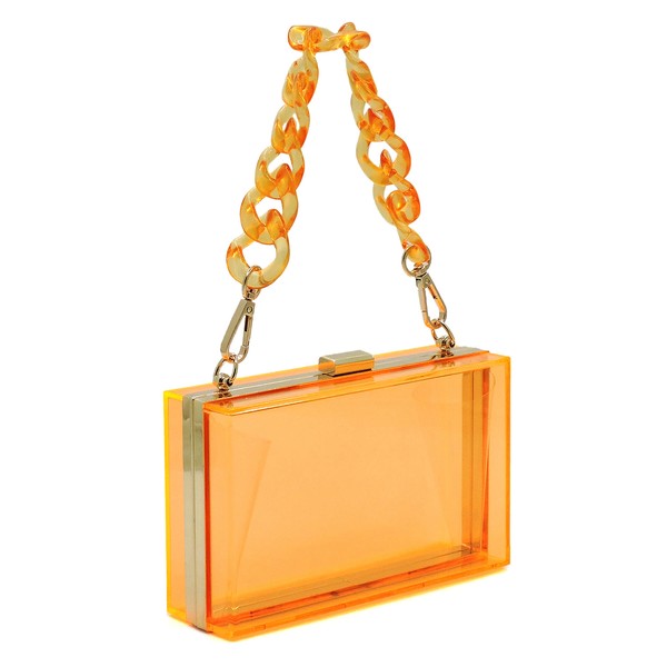 Acrylic Chain Handle See Thru Crossbody Clutch