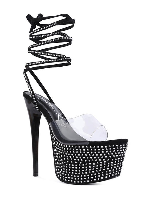 SUGAR MOM STRAPPY DIAMANTE PLATFORM HIGH HEELS