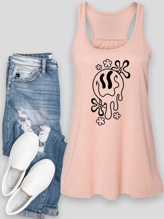 Drippy Face Smiley Bella Canvas Flowy Tank