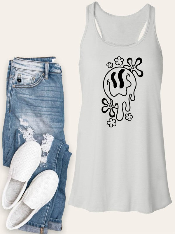 Drippy Face Smiley Bella Canvas Flowy Tank