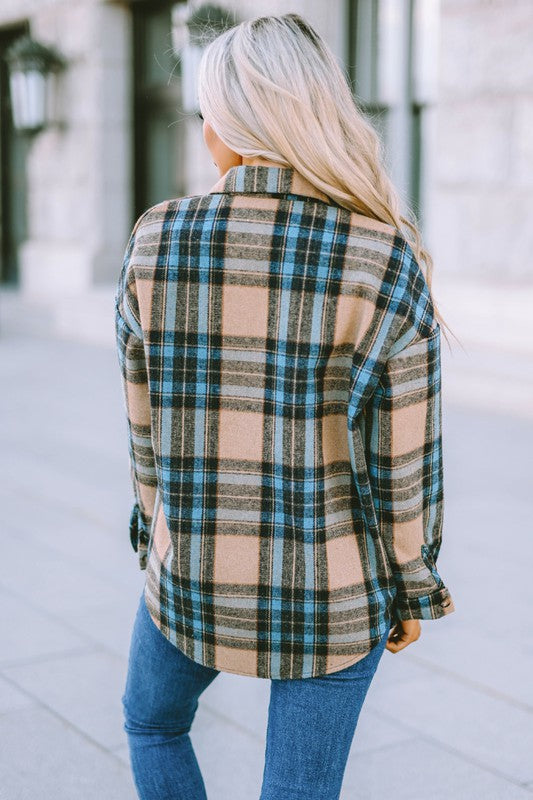 Brown Boyfriend Plaid Print Shirt