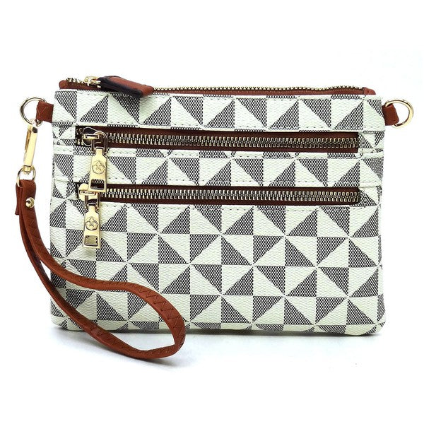 Monogram Multi Zip Clutch Crossbody Bag Wristlet