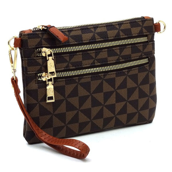 Monogram Multi Zip Clutch Crossbody Bag Wristlet