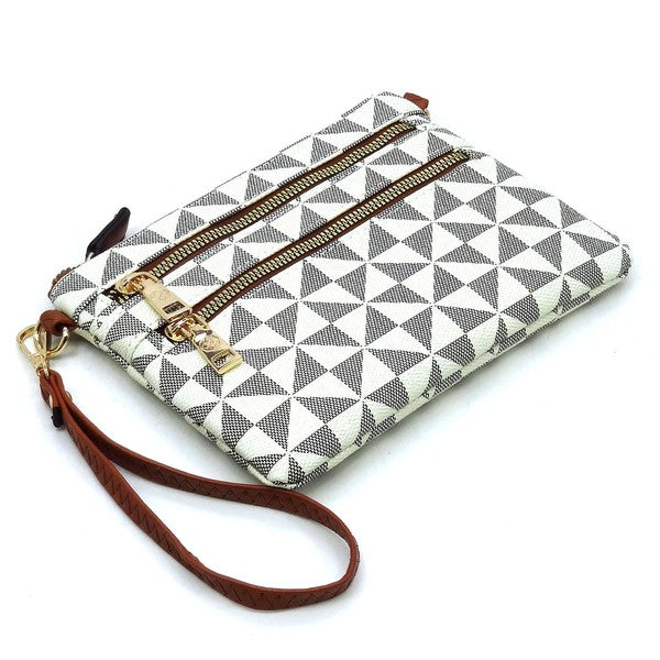 Monogram Multi Zip Clutch Crossbody Bag Wristlet