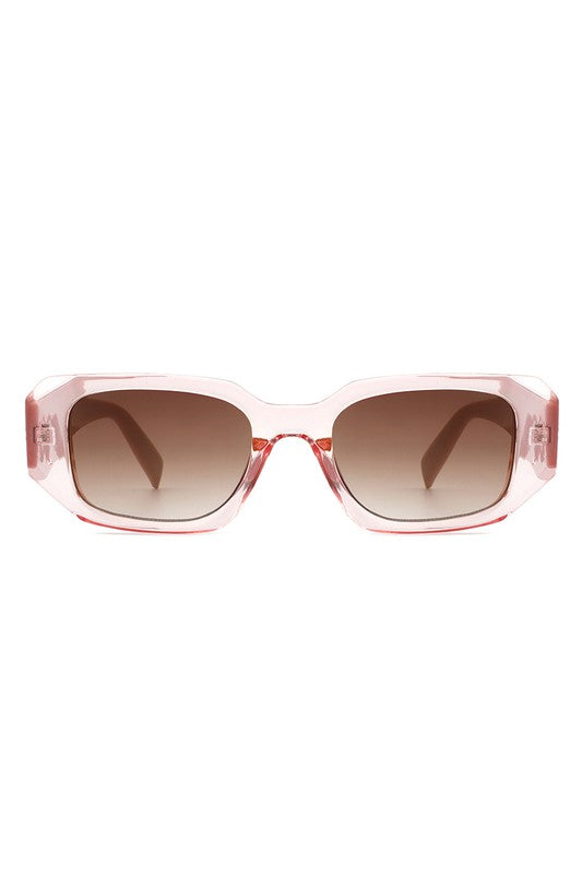 Rectangular Geometric Narrow Slim Retro Sunglasses