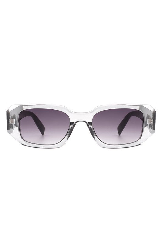 Rectangular Geometric Narrow Slim Retro Sunglasses