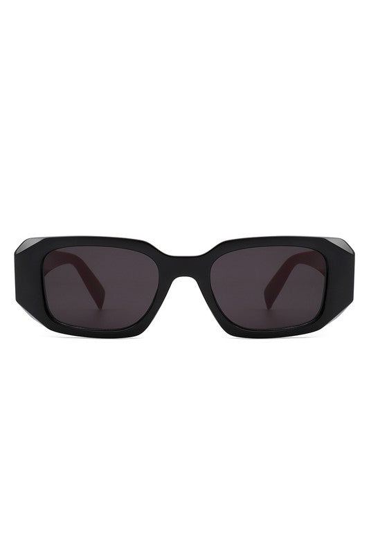 Rectangular Geometric Narrow Slim Retro Sunglasses