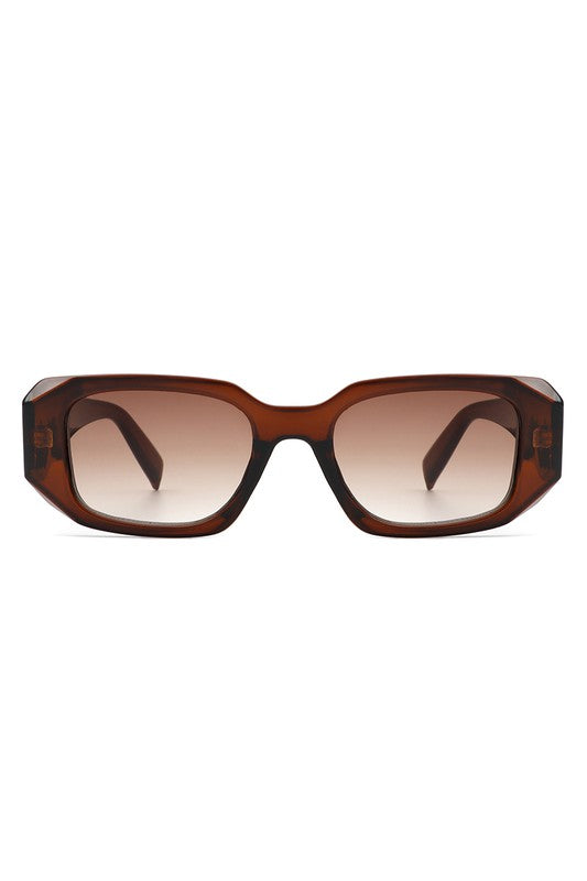 Rectangular Geometric Narrow Slim Retro Sunglasses