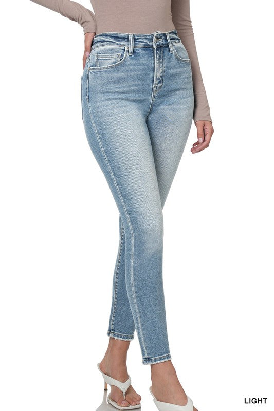 High Rise Ankle Skinny Denim Pants