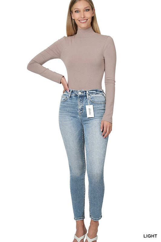 High Rise Ankle Skinny Denim Pants