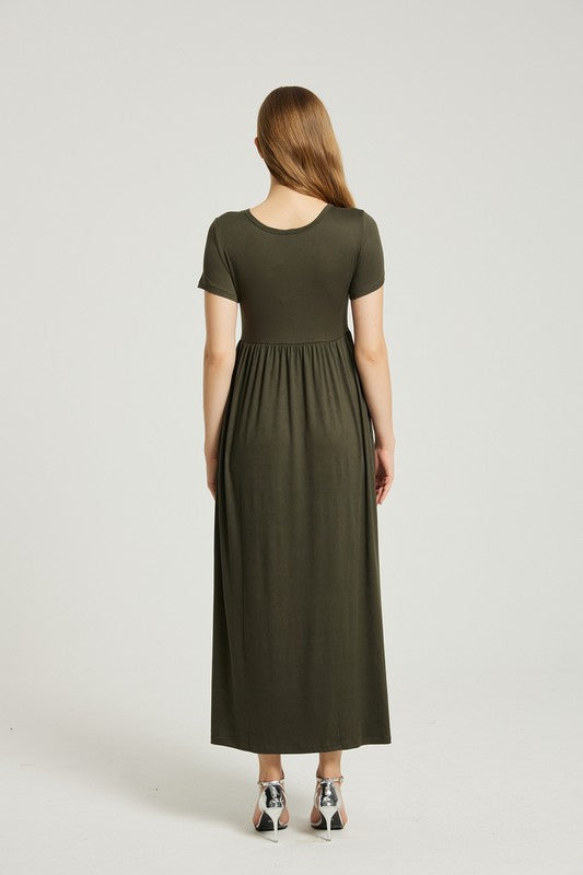 Women's Summer Casual Maxi Dress With Pocket