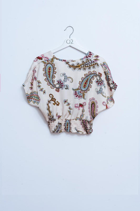 CROP TOP WITH PAISLEY PRINT