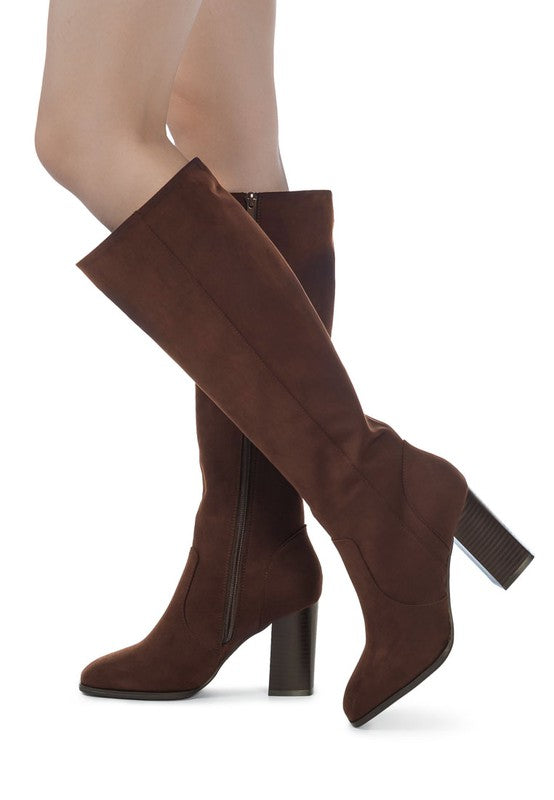 ZILLY KNEE HIGH FAUX SUEDE BOOTS