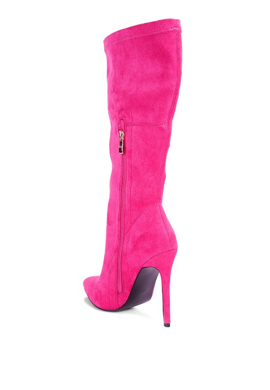 Playdate Pointed Toe High Heeled Calf Boot