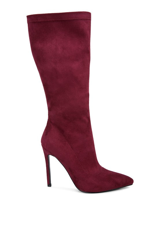 Playdate Pointed Toe High Heeled Calf Boot