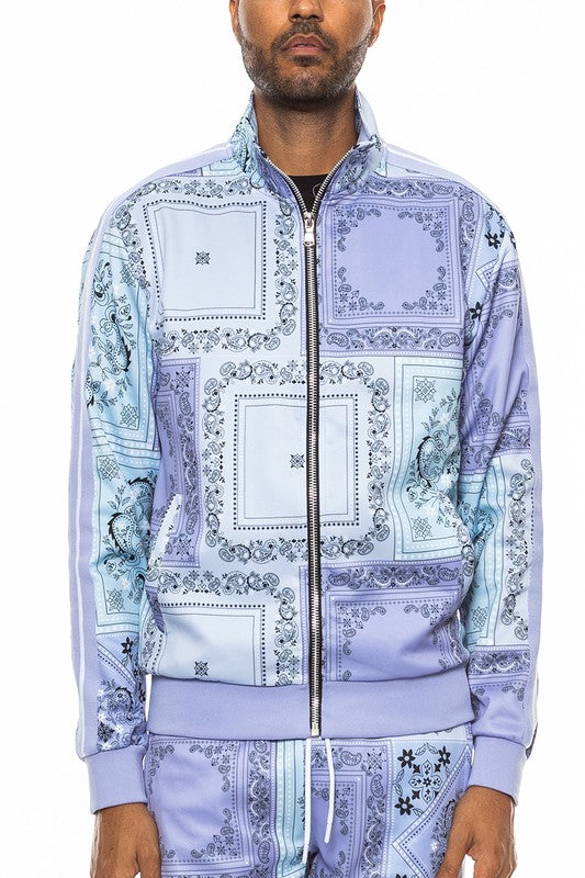 Men Paisley Bandana Track Jacket