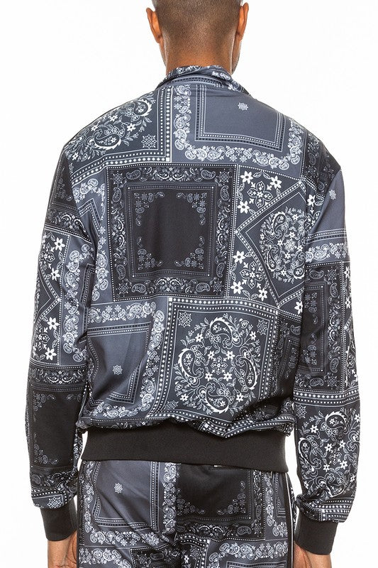 Men Paisley Bandana Track Jacket