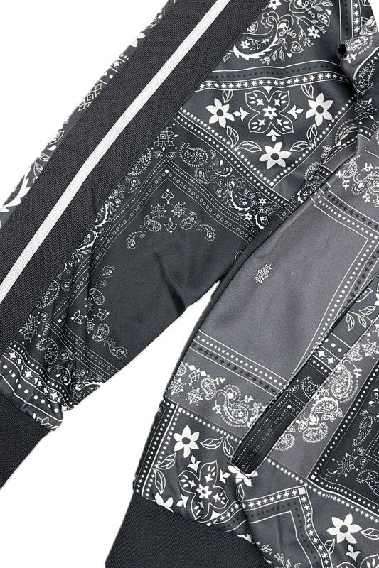 Men Paisley Bandana Track Jacket