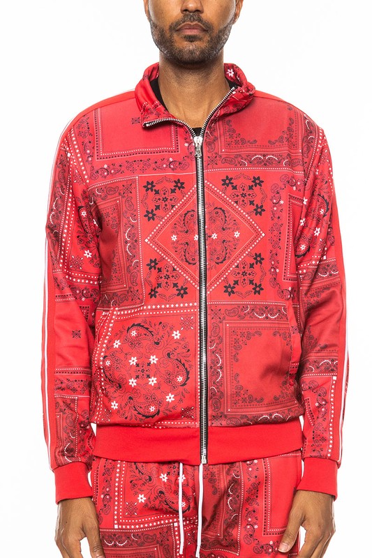 Men Paisley Bandana Track Jacket