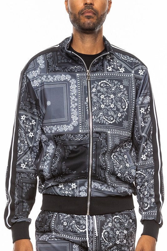 Men Paisley Bandana Track Jacket