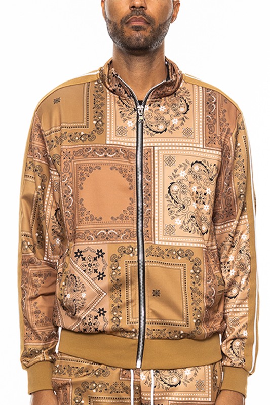 Men Paisley Bandana Track Jacket