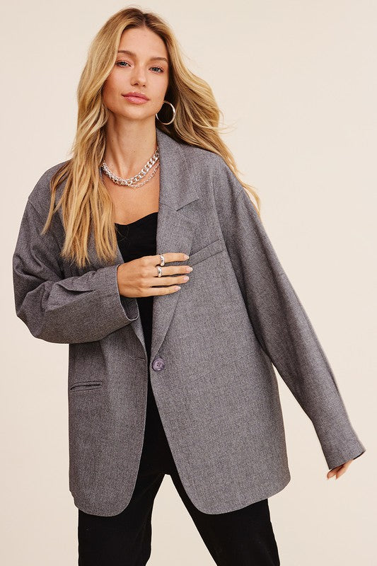 Over sized solid blazer