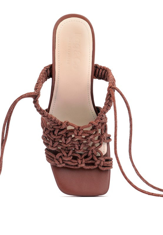 BEROE Braided Handcrafted Lace Up Sandal