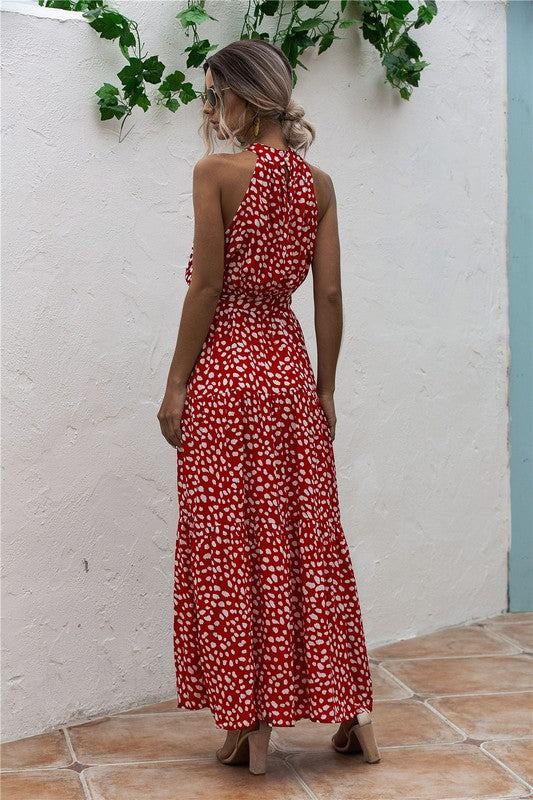 Womens Polka Dot Maxi Dress