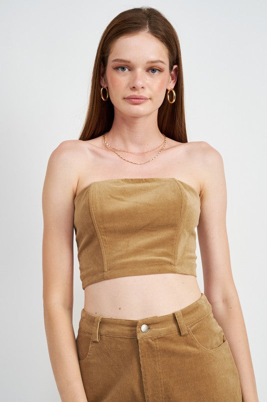 COURDUROY BUSTIER TUBE TOP