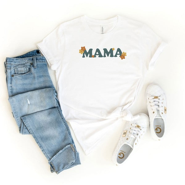 Boho Mama Flowers Short Sleeve Graphic Tee