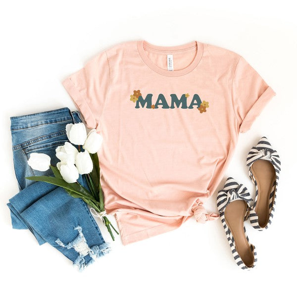 Boho Mama Flowers Short Sleeve Graphic Tee