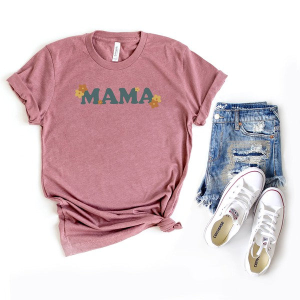 Boho Mama Flowers Short Sleeve Graphic Tee