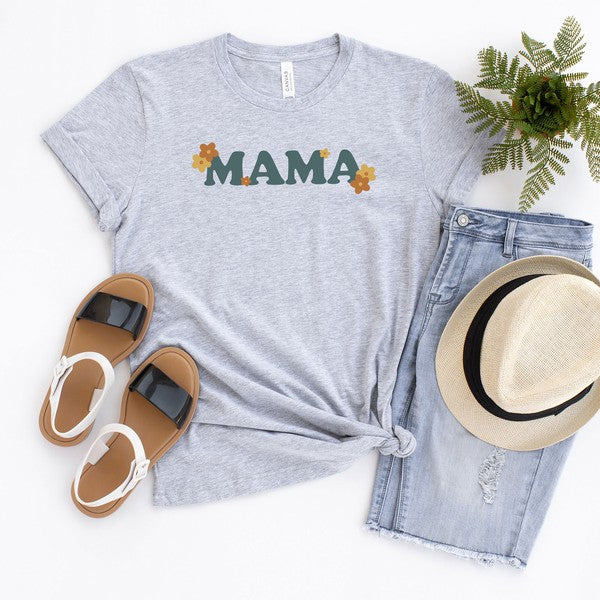 Boho Mama Flowers Short Sleeve Graphic Tee