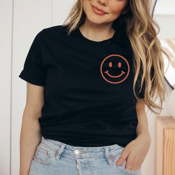 Mama Checkerboard Smiley Face Front & Back Tee