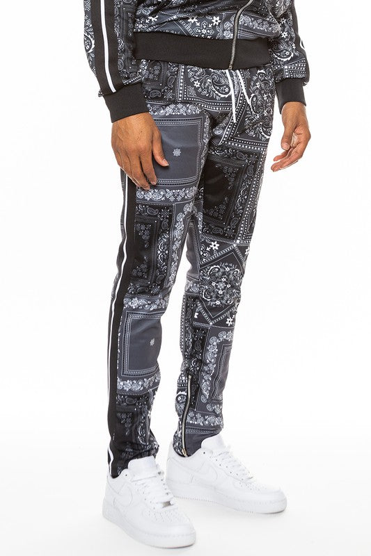 Men's Paisley Bandana Print Track Pants