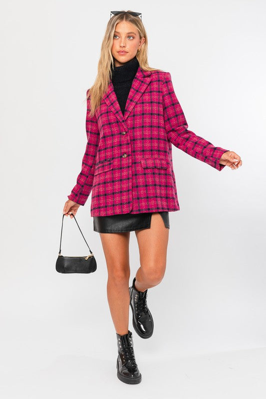 SINGLE BUTTON BLAZER COAT