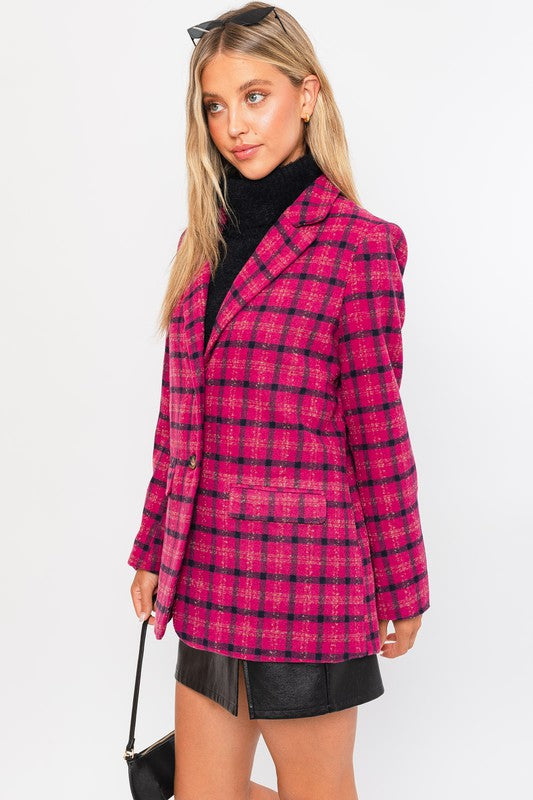 SINGLE BUTTON BLAZER COAT