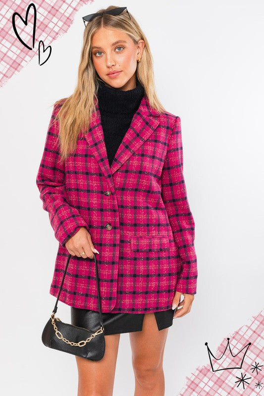 SINGLE BUTTON BLAZER COAT