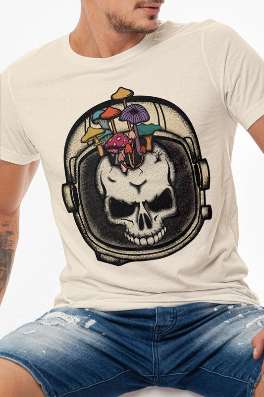 Astronaut Mushroom Skull Graphic Tee