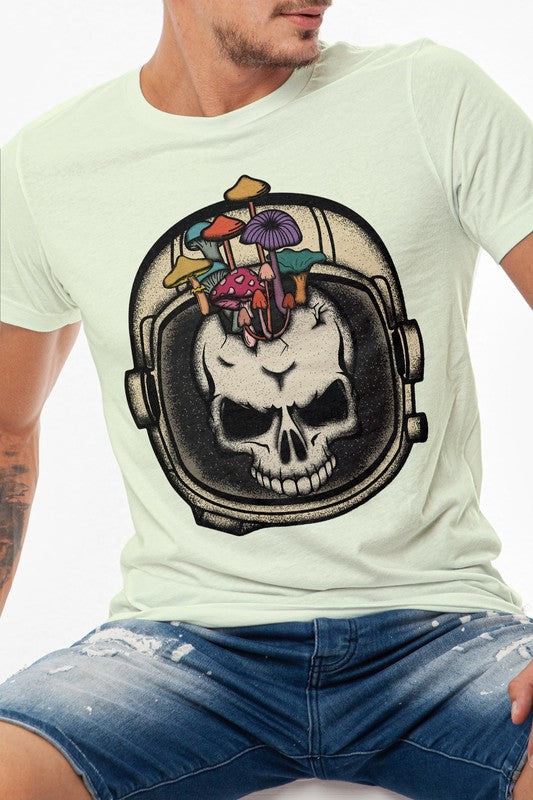 Astronaut Mushroom Skull Graphic Tee