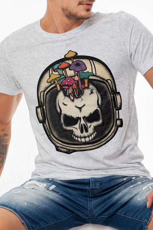 Astronaut Mushroom Skull Graphic Tee