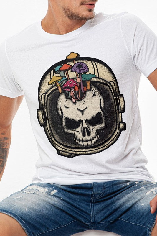 Astronaut Mushroom Skull Graphic Tee