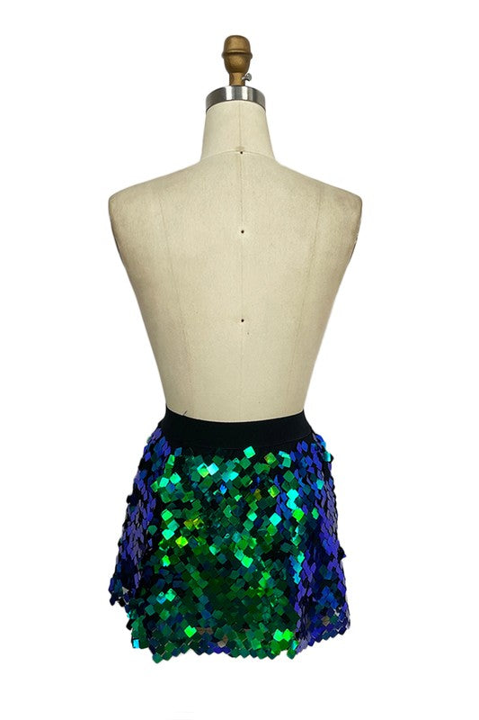 Scale Sequin Mini Skirt