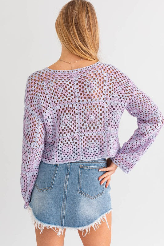 LONG SLEEVE CROCHET TOP