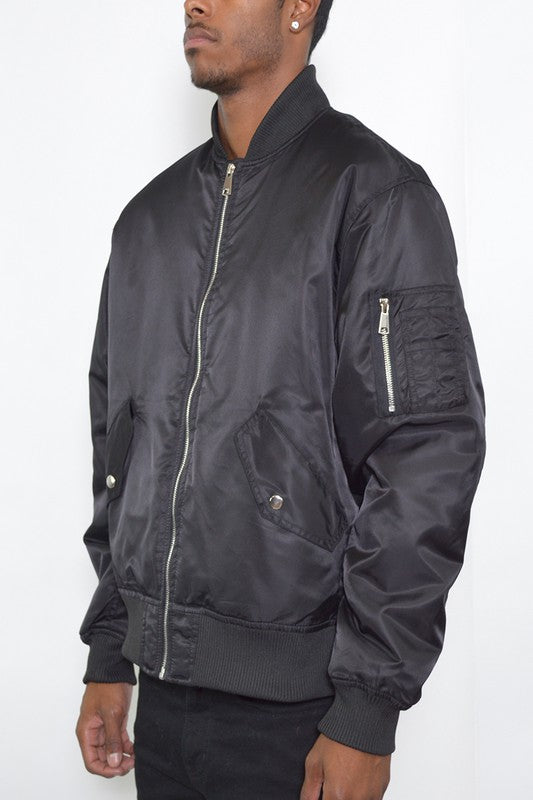 Men's Solid Padded Bomber Jacket