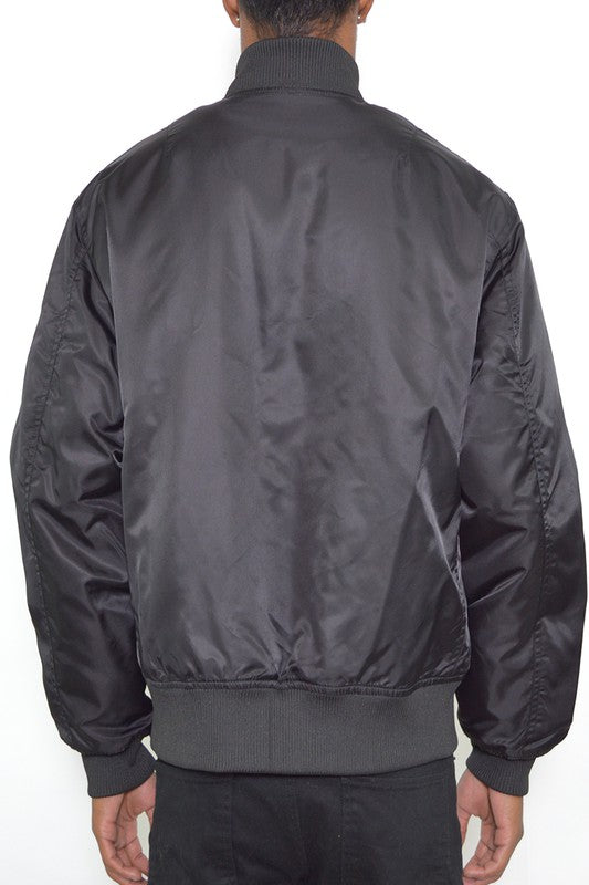 Men's Solid Padded Bomber Jacket