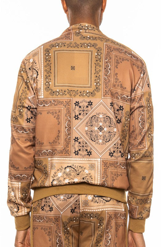 Men Paisley Bandana Track Jacket